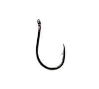 Cox & Rawle Chinu Hook - Extra Strong High Carbon Steel Hook with Forged Offset Bend - Black Nickel Finish, Up-Eye - Ideal as a Top Pennel Hook for Peeler Crab and Soft Baits (Size 6/0)