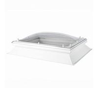 Coxdome Skylight Window - Double Glazed Polycarbonate Dome Rooflight for Flat Roof. Manual-Opening Roof Light, Great for House Extension or Office Room (600x1200mm, Diffused)