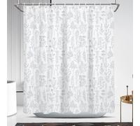 Coxila Vintage Floral Shower Curtain Blue and White Flower Retro Cute Rustic Country Spring Summer Fun Boho Plant Botanical Wildflower Pretty Leaf Bathroom 60 x 72 Inch Polyester Fabric 12 Pack Hooks