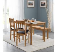 Coxmoor Dining Set - 118cm - 4 Seater - 2 Chairs & 1 Bench - Oak