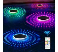 COXSENI Solar Floating Pool Lights with Remote: 9 Color Modes Timer Function, IPX7 Waterproof Rechargeable LED Lights for Bathtub, Pool Parties Outdoor & Bathroom Decor, 2 Pack