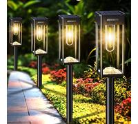 COXSENI Solar Pathway Lights Outdoor 8 Pack, Waterproof IP65 Solar Powered Walkway Lights, 40LM Bright Outdoor Path Lighting for Landscape, Yard, Garden, Driveway, Warm White