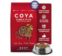 COYA Kibble Plus Dog Food, Beef, 1.5kg, Grain Free & Hypoallergenic | Crunchy grain-free kibble with gently freeze-dried beef, fruit and vegetables to lock in maximum taste and freshness