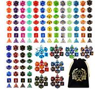 Coyeekn DND Dice Set, 25 x 7 (175 Pieces) Polyhedron Dice 25 Colors Dice for Dungeons and Dragons Tabletop Role-Playing Games with 1 Large Flannel Bag