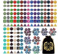 Coyeekn DND Dice Set - 30 x 7 Polyhedron Dice (210pcs) for Dungeons and Dragons RPG D&D Dice Tabletop Role Playing Games, with Large Flannel Bag