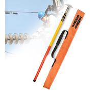 COYEUX Extendable High Voltage Insulated Rescue Hook, Commercial Adjustable Hook Head Hot Stick, Insulated Fiberglass Material, Multi Section Sizes, For Substation Maintenance 3m