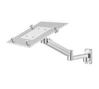 COYEUX Wall Mount Laptop Holder, Adjustable Height and Angle, with Aluminum Alloy Vented Cooling Tray, Holds 6kg, for Office, Workstation