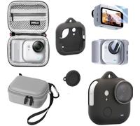 Coyktonty Mini Carrying Case Set for Insta360 Go Ultra Camera,Carrying Case,Silicone Case,Tempered Glass Protector Film,Scratch protection Drop protection Full protection