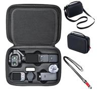 Coyktonty Osmo Pocket 4 Pro Case, Portable PU Waterproof Storage Protective Bag for DJI Osmo Pocket 4 Pro Creator Combo With 125 CM lanyard/Nylon Crossbody Neck Strap
