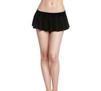 COYLINK Black Mini Short Micro Pleated Sexy Rave Skirt Lingerie Skirts for Women Size XS