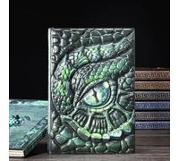 Coyoohouse Handmade 3D Dragon Eye PU Leather Journal, Embossed Notebook with Lined Paper, Perfect for Dragon Lovers, DnD Players, Hardcover Travel Notepad for Writing, Sketchbook, Collection, Gift A5