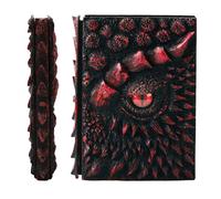 Coyoohouse Handmade 3D Dragon Eye Resin Journal, Embossed Notebook with Blank Paper, Perfect for Dragon Lovers, DnD Players, Hardcover Travel Notepad for Writing, Sketchbook, Collection, Gift A5 (Red