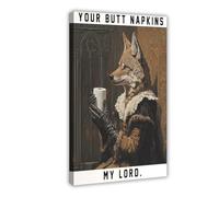 Coyote Butt Napkins Animals Poster Canvas Poster Wall Art Print Picture Paintings 20x30inch(50x75cm)