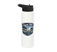 Coyote Hills California Scenic Badge Design Stainless Steel Insulated Water Bottle