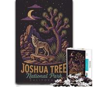 Coyote Howling at The Moon in Joshua Tree Adult Puzzle 1000pcs (38x26cm) | Choose a tabletop puzzle activity during holidays for patient puzzling.