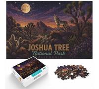 Coyote howling at the moon in Joshua Tree Jigsaw Puzzle, 1000 Piece | For calm, screen-free entertainment, this adult jigsaw puzzle with 1000 pieces fits a regular jigsaw hobby.