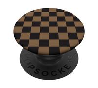 Coyote Light Brown Checkerd Board Pattern Design PopSockets Adhesive PopGrip