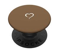Coyote Light Brown Hand Drawn Heart Minimalist Love PopSockets PopGrip: Swappable Grip for Phones & Tablets