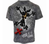 Looney Tunes - Coyote - Missed The Spot - Acid Wash T-Shirt - 4XL Black