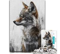 Coyote Portrait with Abstract Background Jigsaw Puzzle, 1000 Piece | Adult puzzle challenge on Sunday afternoons for rewarding progress.