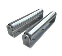 Coyote Set of 2 Galvanized Steel Long Rollers and Brackets - 1.5"Ø 10"BF Heavy Duty conveyor Rollers for Stand, Table Saw, Woodworking, Fence