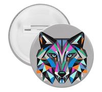 Coyote, Wolf Beast Badge Metal Round Pins, Lightweight Brooch for Backpack, Fashion Button Pins Badge for Shirts, Jackets, Shawl Coat, Unisex, 5PCS, Tinplate, metal round pins