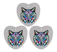 Coyote, Wolf Beast Car Air Freshener, 3 Pcs Love form Hanging Air Freshener Cards, Long Lasting Fragrance Scented Cards for Car, Home, Office Gray-style