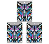 Coyote, Wolf Beast Car Air Freshener, 3 Pcs Square Hanging Air Freshener Cards, Long Lasting Fragrance Scented Cards for Car, Home, Office Black-style