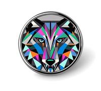 Coyote, Wolf Beast Round Lapel Pins Backpack Pin Cute Brooch Decoration Brooches for Women Men Fashion Button Badges for Hat Backpacks Purses Jackets Shirt Suit