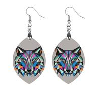 Coyote, Wolf Beast Wooden Earrings for Women, Vintage Elegant Wood Jewelry, Lightweight Earrings for Wedding, Party, Everyday Jewelry Gift, Love, Wood, wood