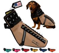 CoyoteVest Dog Harness Protection Vest, Reflective Dog Accessories with Spikes to Shield Your Pet from Raptor and Animal Attacks, Proudly Made in America (Small, Texas Tan)