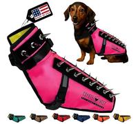 CoyoteVest Dog Harness | Stab-Resistant Protective Vest | Coyote Vest for Dogs | Defends Against Coyotes, Dogs, Birds of Prey | Reflective Safety, Made in USA (X-Small, Neon Pink)