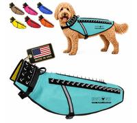 CoyoteVest Dog Harness | Stab-Resistant Protective Vest | Coyote Vest for Dogs | Defends Against Coyotes, Dogs, Birds of Prey | Reflective Safety, Made in USA (Large, Turquoise)