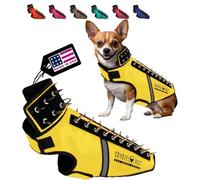 CoyoteVest SpikeVest Dog Harness Vest for Small Dogs, Reflective Dog Vest with Spikes to Shield Your pet from Coyotes, Raptor and Animal Attacks, Anti Hawk Vest, Made in USA (S-Yellow)