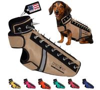 CoyoteVest SpikeVest Dog Harness Vest for Small Dogs, Reflective Dog Vest with Spikes to Shield Your pet from Coyotes, Raptor and Animal Attacks, Anti Hawk Vest, Made in USA (XS-Texas Tan)