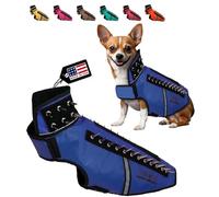 CoyoteVest SpikeVest Dog Harness Vest for Small Dogs, Reflective Dog Vest with Spikes to Shield Your pet from Coyotes, Raptor and Animal Attacks, Anti Hawk Vest, Made in USA (M-Royal Blue)