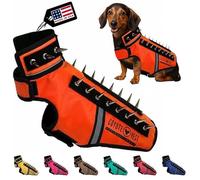 CoyoteVest SpikeVest Dog Harness Vest, Reflective Dog Accessories with Spikes to Shield Your Pet from Raptor and Animal Attacks- Proudly Made in America X-Small Fluorescent Orange