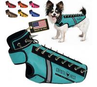 CoyoteVest SpikeVest Dog Harness Vest, Reflective Dog Accessories with Spikes to Shield Your Pet from Raptor and Animal Attacks, Velcro Tabs for Fast Wearing and Removal (X-Small, Turquoise)