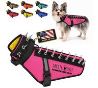CoyoteVest Stab-Resistant Dog Harness, Made in USA, X-Small, Neon Pink | Stab-resistant Vest Helps Protect Small Dogs From Coyotes, Aggressive Dogs and Birds of Prey, with Removable Spikes