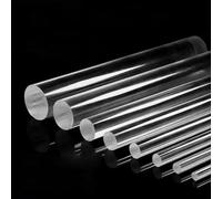 COYOUCO 2 Pcs Acrylic Dowel Rods, 16-20Mm Dia 500Mm Length Clear Acrylic Round Rod for DIY Crafts Party Decorations Gardening,19mm