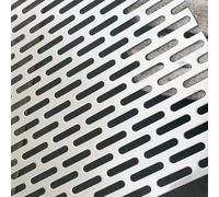 COYOUCO 304 Stainless Steel Perforated Sheet Slotted Hole Metal Sheet, Drain Grate & Protective Mesh Panel, Corrosion Resistant Perforated Screen for Outdoor/Indoor Use,30x30cm Thick 1.5mm