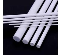 COYOUCO 5Pcs White Plastic Rods, Dia 6/8/10Mm Length 500Mm ABS Round Stick Solid Bar for DIY Toys, Building Model Making,6mm