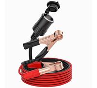 COYOUCO Cigarette Lighter Battery Adapter - 16 AWG Female Cigarette Lighter Socket to 12v Battery Alligator Clips for Auto Car Battery Charge Extension Cable,6.6ft(2m)