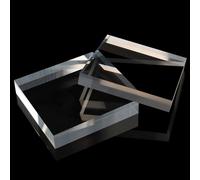 COYOUCO Clear Acrylic Block 80x80mm 2 Pack Display Stand Solid Base Engraving Ready