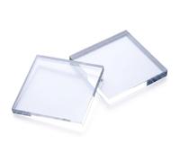 COYOUCO Clear Acrylic Display Block 70x90mm 2 Pack Solid Base Stand Engraving Ready
