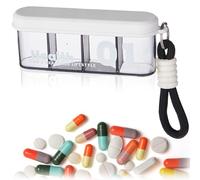 COYUN 1 x Pill Box, Daily Pill Organiser, 7 Days Tablet Box with 4 Compartments for Morning, Noon, Evening, Night, Medication Box for Travel, Senior-Friendly Pill Box (White)