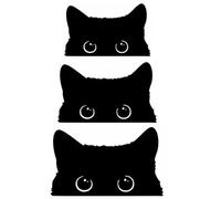 COYUN 3 Pcs Cat Car Decal Stickers - Creative Car or Motorcycle Decals, Cartoon Cat Sticker for Car and Glass, Car Decoration Accessories