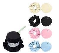 COYUN Pack of 4 Cap Scrunchie Hair Band Drink Cover, Ko Drop Protection Wristband, Drink Cup Lid, Anti-Spike Drink Protection Lid, Drink Covers, Disco Club, Drink Cover, Hair Scrunchie Bracelet