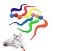 COYUN Pack of 6 Typed Wiggly Balls for Cats, Cat Toy Ball with Caterpillar Tail, Plain Wiggly Ball for Cats, Cat Toy, Self-Employment for Household, Pet Shop (6 Types)