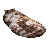 Coz y Cat Sleeping Bags for Humans Adults, Adorable Plush Cat Shaped Print Envelopes Sleeping Bag, C at Themed Washable Warm Blanket for Camping Travel And Home Lounging